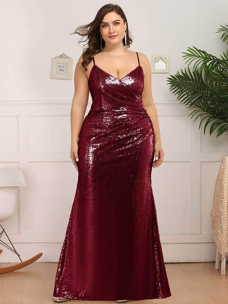 Plus Size Sparkly Sequin Long Mermaid Formal Party Dresses - Ever-pretty Us