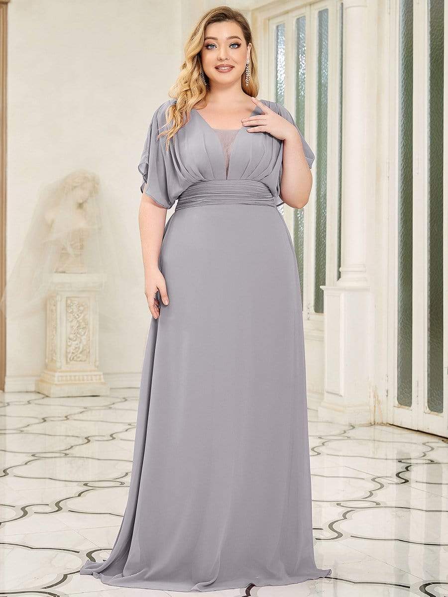 Plus Size Empire Waist Chiffon Formal Evening Dress - Ever-Pretty US