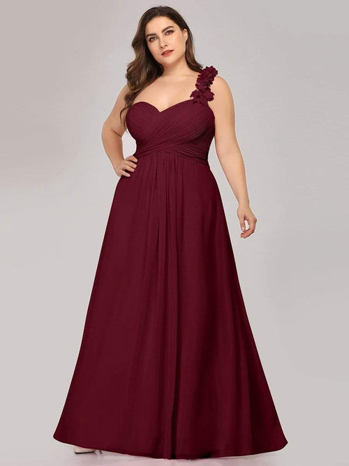 Plus Size Long One Shoulder Bridesmaid Dresses - Ever-Pretty US