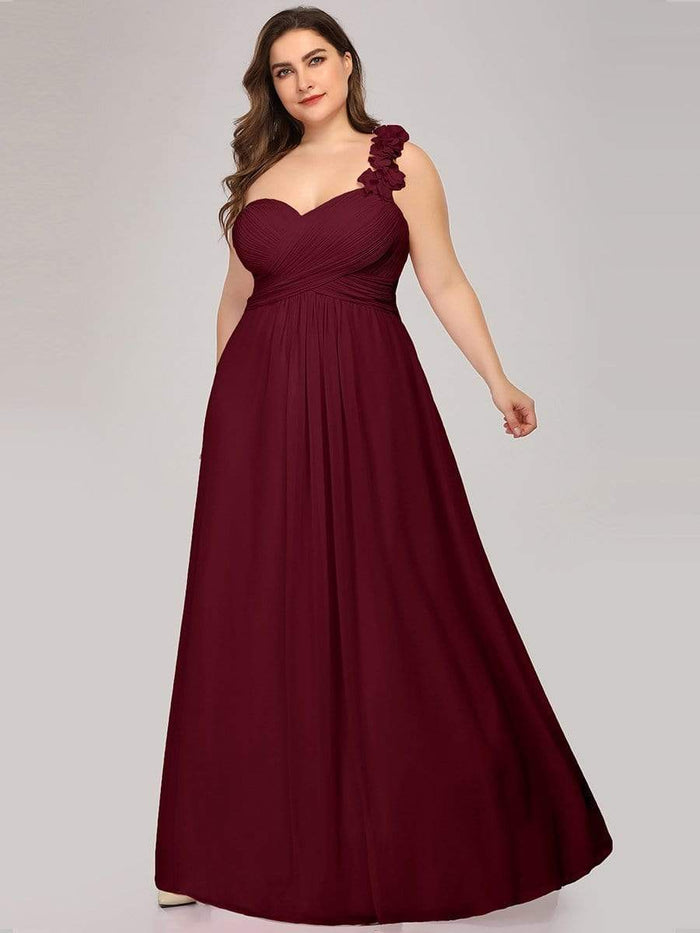 Plus Size Long One Shoulder Bridesmaid Dresses - Ever-Pretty US