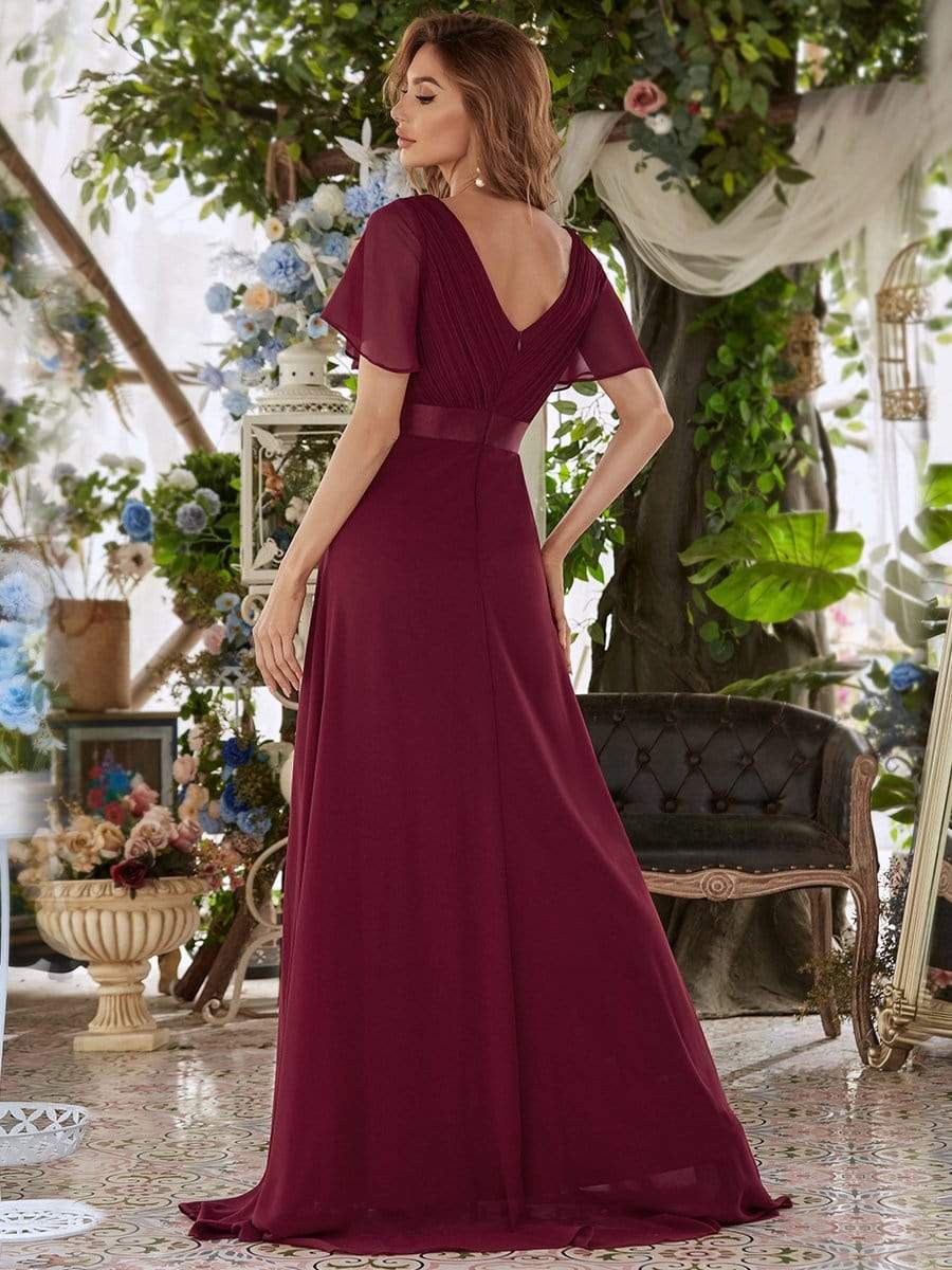 Burgundy bridesmaid dress with hot sale pockets