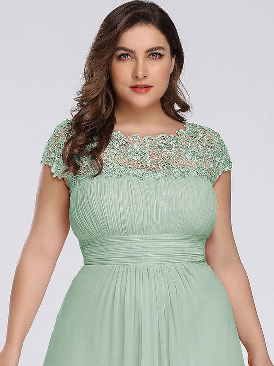 Clearance Dress MIARHB Plus Size Ladies Elegant Lace Wedding Evening Long Mint  Green XXL 