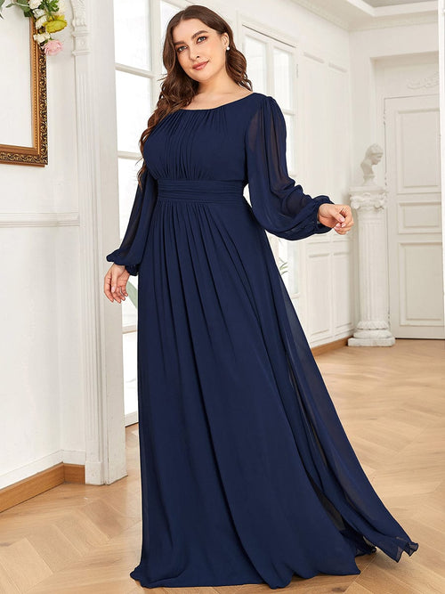 Custom Size Chiffon Puff Sleeve Empire Waist Bridesmaid Dress - Ever 