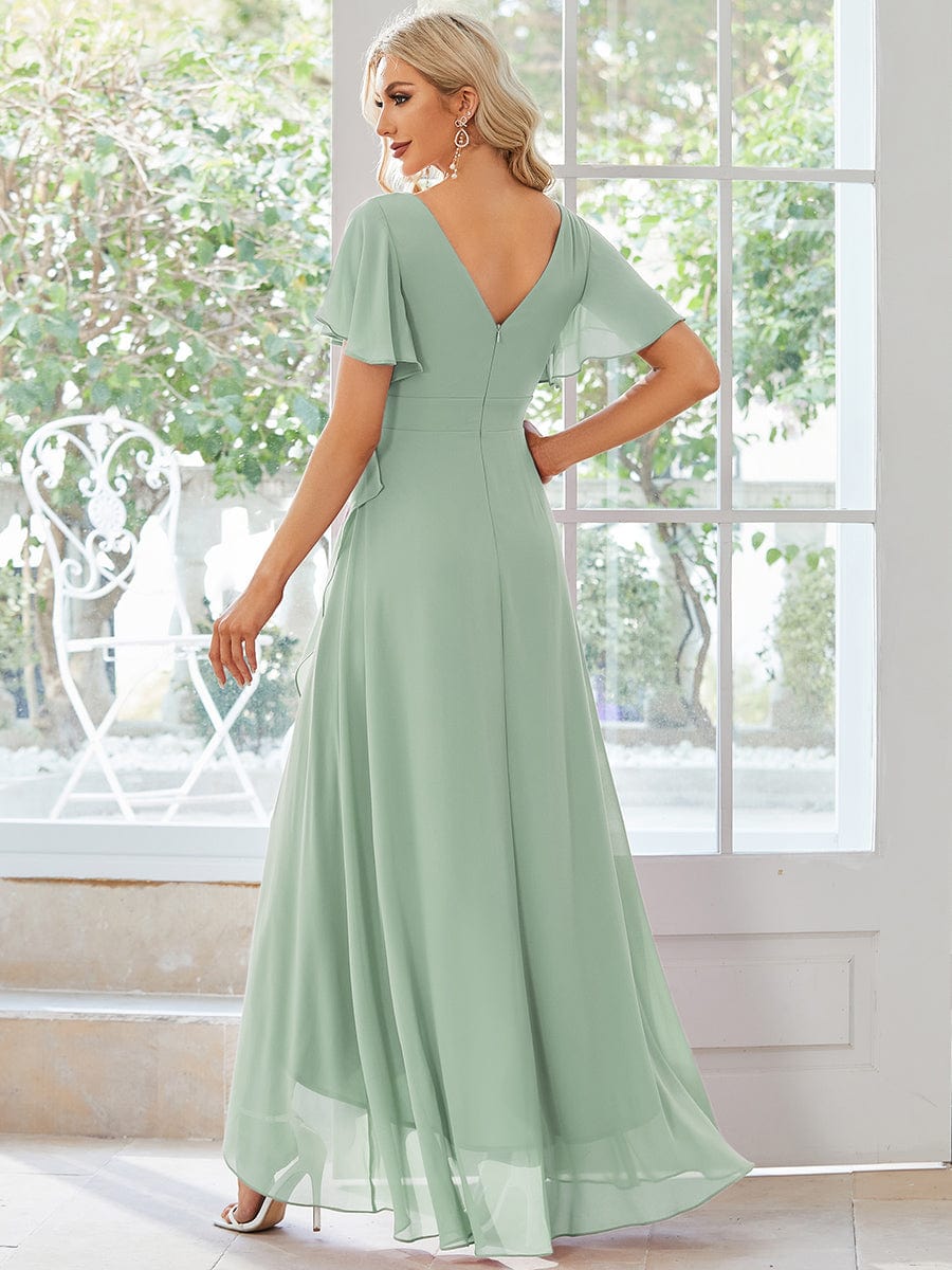 Sage Green Bridesmaid Gowns #style_ES01749MG