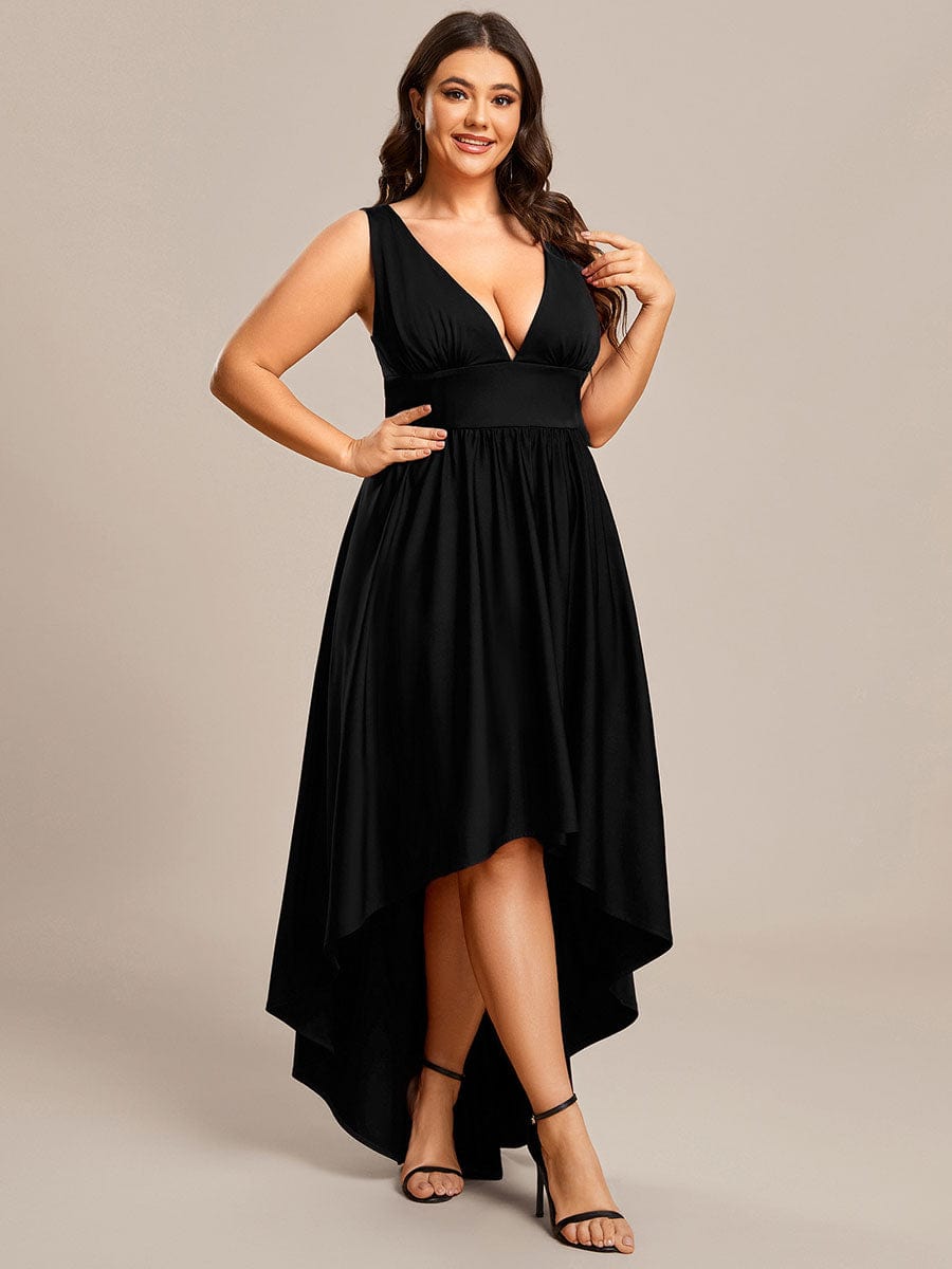 2024 Plus Size Empire Waist High-Low Sleeveless Bridesmaid Dresses -  Ever-Pretty US