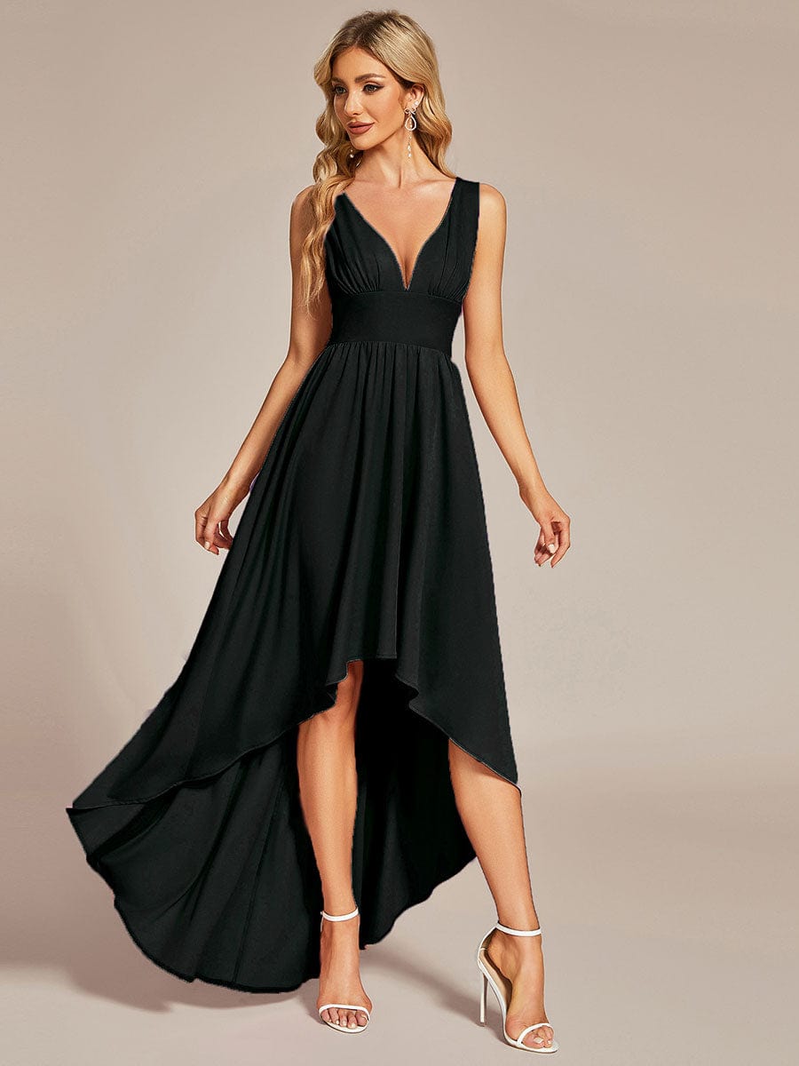  Ever-Pretty Sexy Knee Length Empire Waist A Line High Low Plus  Size Graduation Dress Black L : Clothing, Shoes & Jewelry