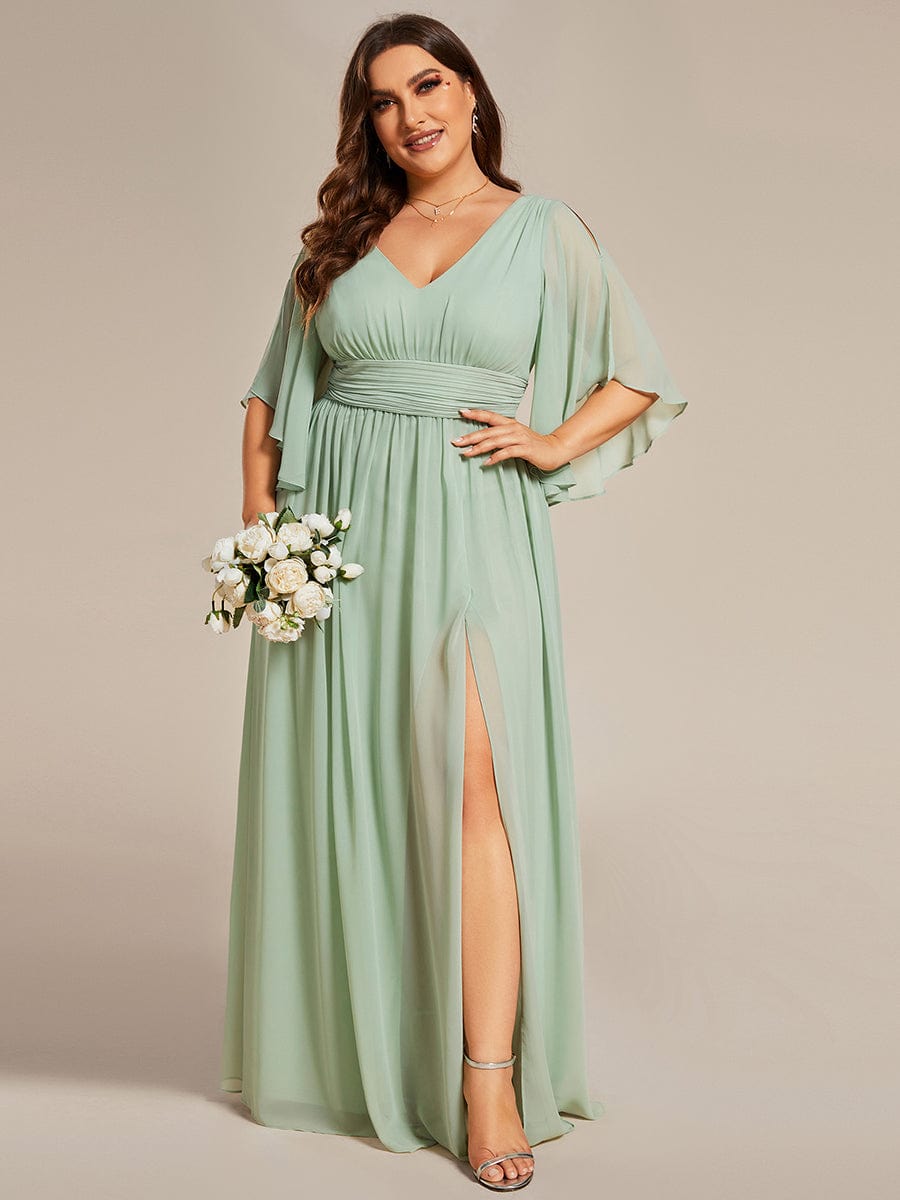 Sage Green Bridesmaid Gowns #style_ES01886MG