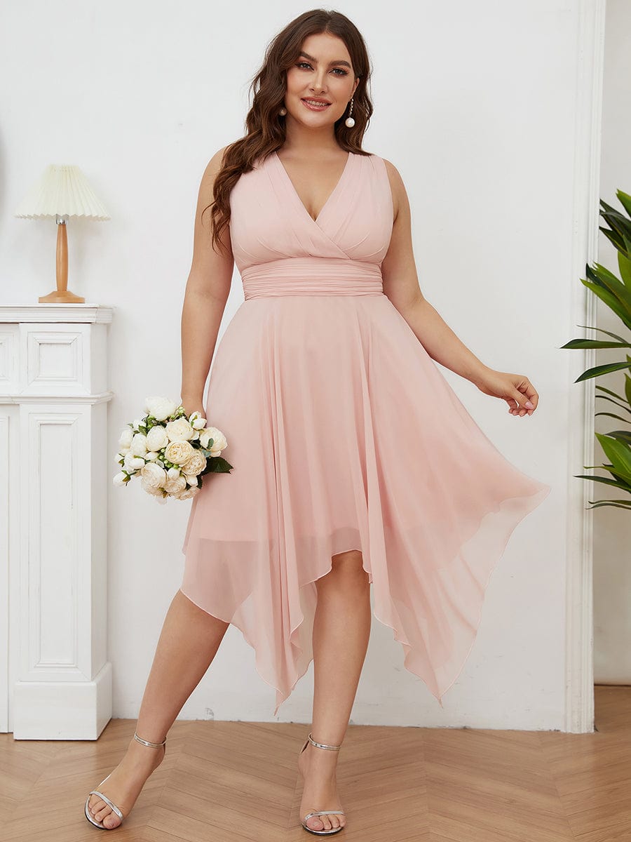 Plus size 2024 pink formal dress