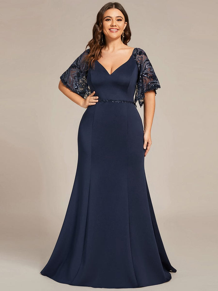 Custom Size V Neck Elegant Floor Length Formal Dresses - Ever-Pretty US