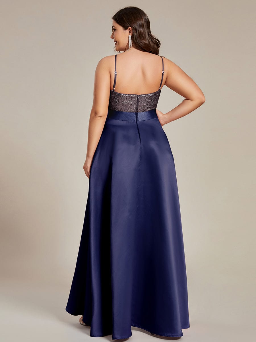 Asymmetrical Plus Size Formal Dresses for Prom #color_Navy Blue
