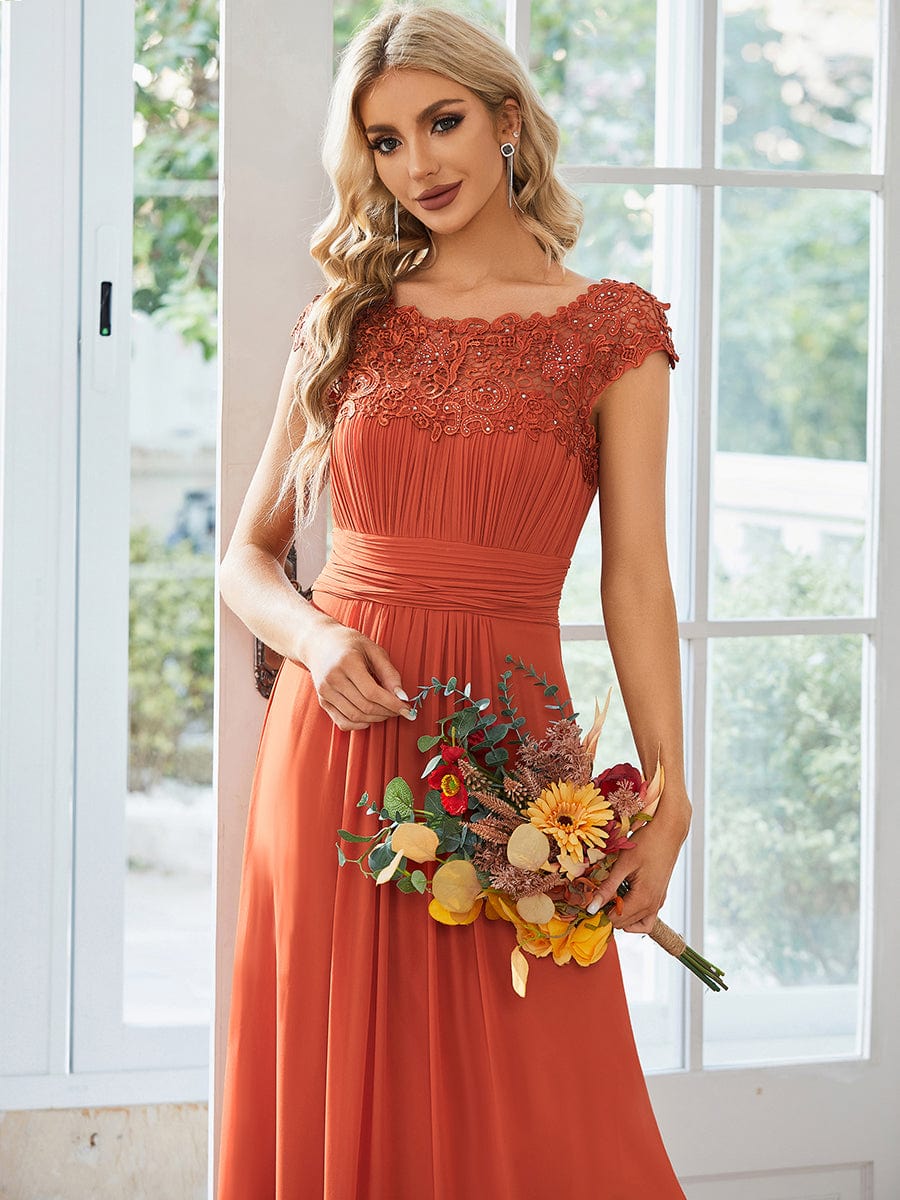 Sheath One Shoulder Rust Orange Bridesmaid Dresses Ruffles